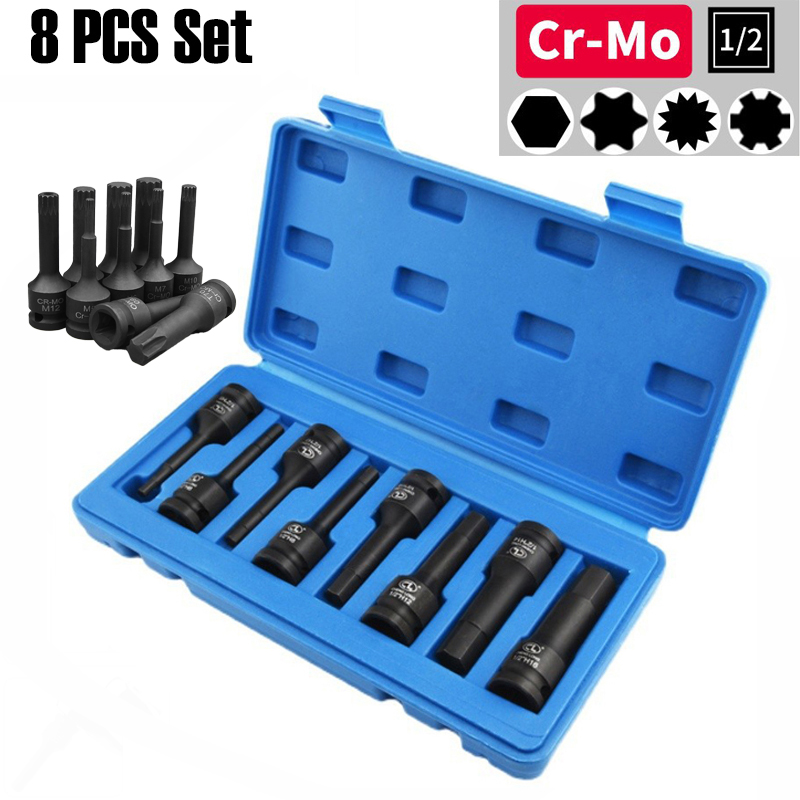 1/2 Socket Wrench 8pcs Set Hex - Hand Tools Maintenance Workshop 评论和价格