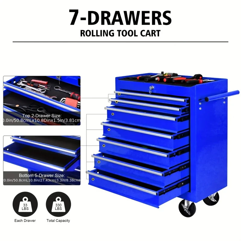 7 Drawers Blue Multifunctional - Tools Trolley For Workshop 评论和价格