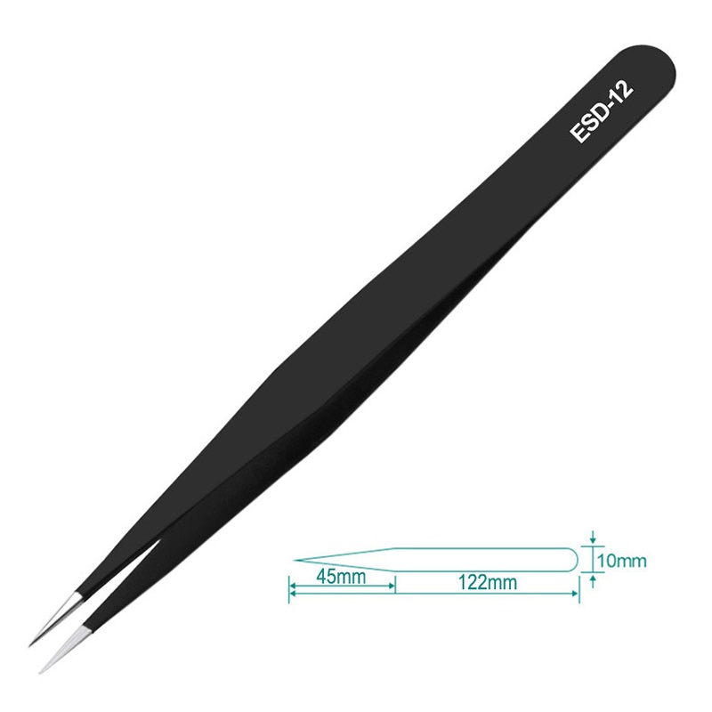 ESD Tweezers Stainless Steel W - Hand Tools Maintenance Workshop 评论和价格