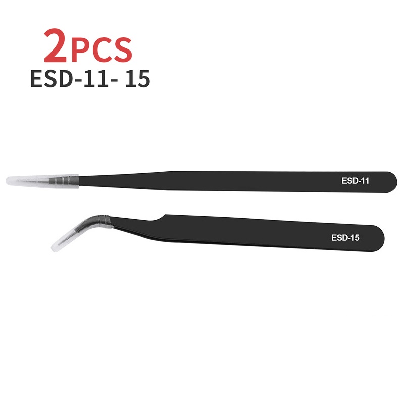 ESD Tweezers Stainless Steel W - Hand Tools Maintenance Workshop 评论和价格