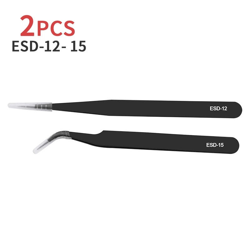 ESD Tweezers Stainless Steel W - Hand Tools Maintenance Workshop 评论和价格
