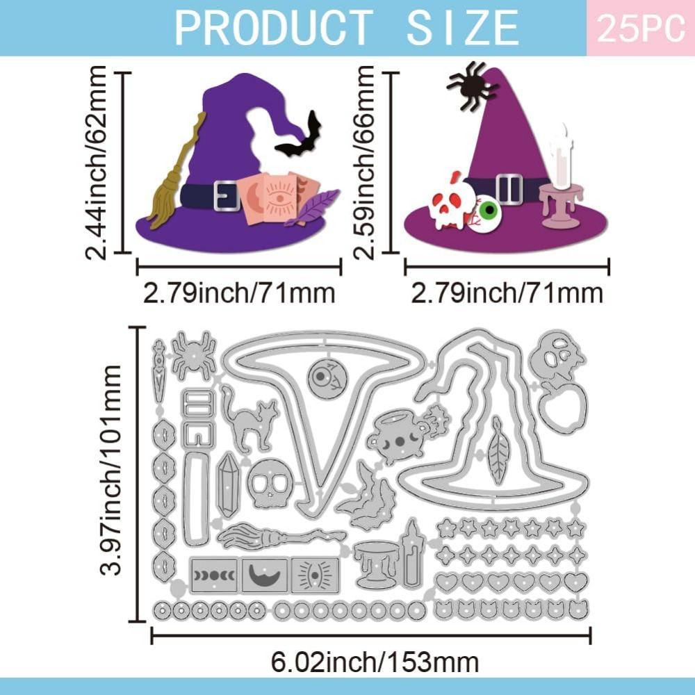 Witch Hat Cutting Dies for DIY - Tap Die Set 评论和价格