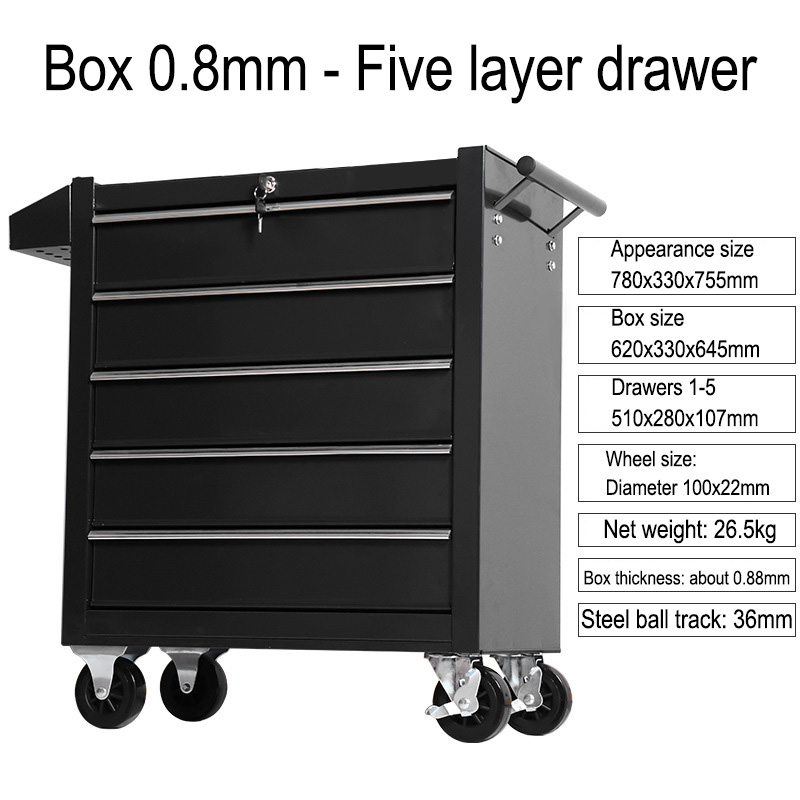 5 Drawer Storage Tool Box Trol - Tools Trolley For Workshop 评论和价格