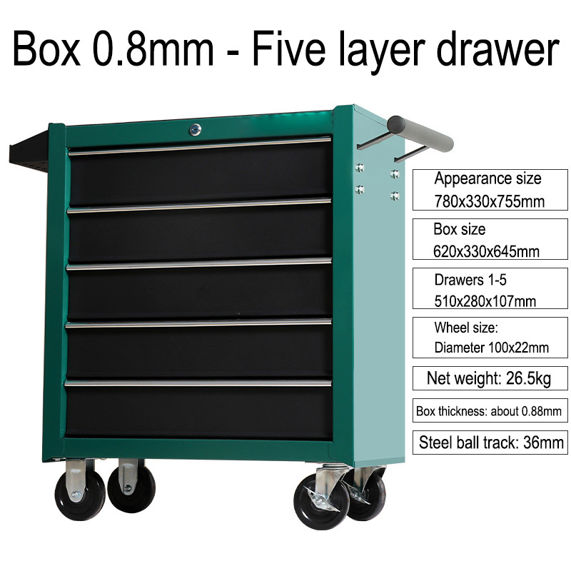 5 Drawer Storage Tool Box Trol - Tools Trolley For Workshop 评论和价格
